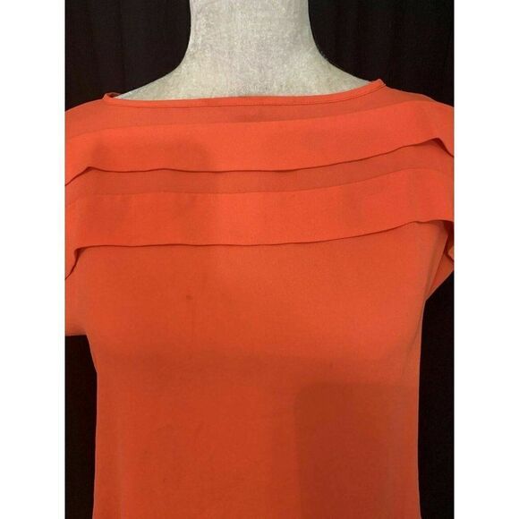 Banana Republic Solid Red Orange Short Sleeve top - Picture 2 of 7